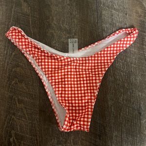 Red checkered bikini bottom